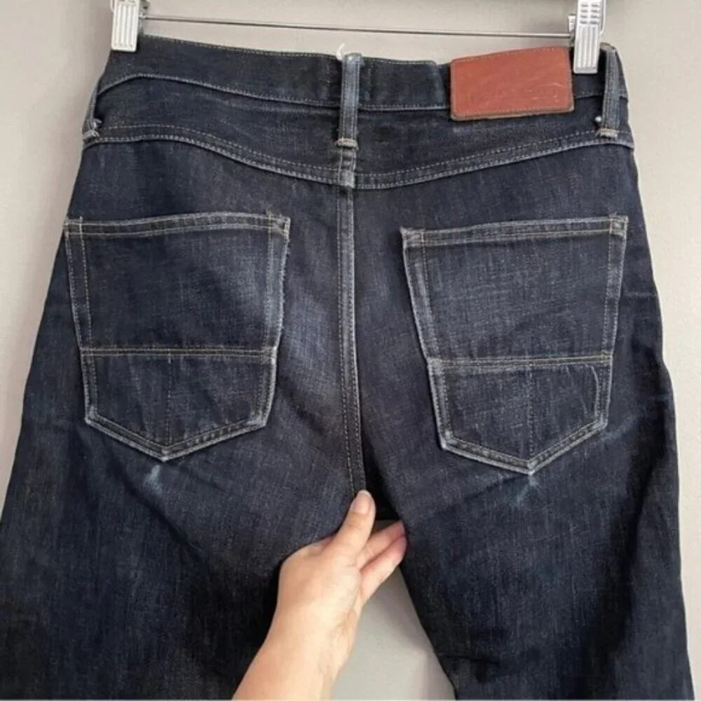 Tellason Dark Wash Low Rise Slim Straight Selvedge Jeans - 28 x 32.5